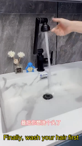 Modern Stainless Steel Faucet - 1080° Swivel Hot & Cold Ideal for Balcony Home Hotel & Kitchen