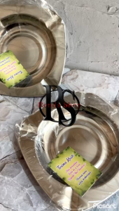 Souvenir ( isi 50 ) ASBAK Bahan STAINLESS Kemasan PLASTIK Free Ucapan Terima Kasih Souvenir Pernikahan Aqiqah Khitanan Murah