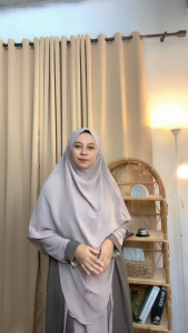 Jabayaska - Diba Abaya Set French Khimar Cadar Bahan Crinkle Airflow Gamis Muslim Kombinasi Syari