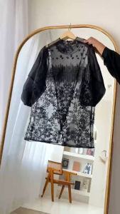 Tunik Brukat Outer Atasan Kombinasi Organza