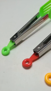 H&H Food Clip/Tong - Plastic Utensils colored Non stick kitchen ware cook cooking fry frying