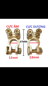 Cặp Ốc Kẹp Cọc Bình Acquy Cho Xe Ô Tô Gồm 1 Đầu Dương (+) Và 1 Đầu Âm (-) Hợp Kim Dẫn Điện