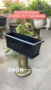 POT BUNGA TANAMAN PANJANG ELANG EGP 70 HITAM + TATAKAN BAWAH HITAM
