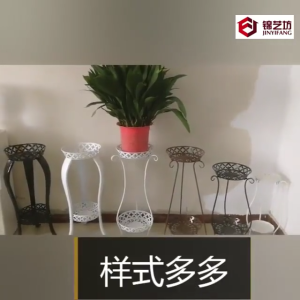 European style wrought iron flower rack balcony indoor simple double-layer gardening flower pot rack