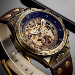 STALIO Jam Tangan Pria Bisnis FNGEEN Mechanical Automatic Jam Tangan Pria Waterproof 30M Jam Tangan Pria Mekanis Dial Gaya Steampunk Mewah Tahan Air Kedalaman 30M Jam Tangan Pria Kaca Hardlex Tahan Goresan Trend Kekinian Bercahaya Mewah-JF18