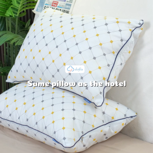 Mua 1 tặng 1 Gối ngủ khách sạn 5 sao Hilton DOFIA cao cấp in họa tiết sợi bông mềm mịn - Chính hãng