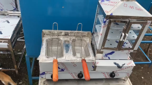 DOUBLE FRYER SMALL with 3 LAYER STEAMER