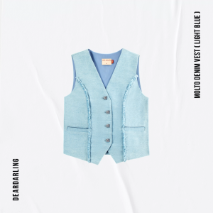 MOLTO DENIM VEST เสื้อกั๊กยีนส์กระดุมโลโก้