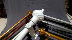 Tiang Gorden 4 meter Minimalis Breket Besi Single FullSet Batang Ulir dan Garis Tirai Pintu Jendela Mahkota