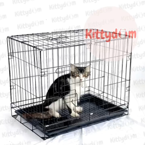 KITTYDOM Kandang Kucing Premium Import Besi Jumbo 60x40x50cm Fullset Tatakan Pet Cage Sangkar Kandang Cargo Lipat Portable Rumah Tempat Tidur Kandang Anjing Kelinci Monyet Sugar Glider Kura Reptil
