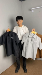 Dritto Shirt Zipper - Workshirt Zipper Half \"Vertito\" - Abu Muda