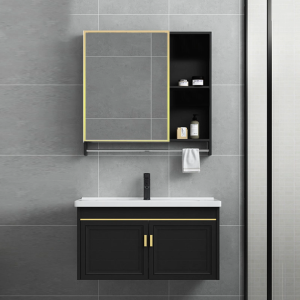 Wastafel Kamar mandi Lemari kamar mandi aluminium ruang minimalis modern Wastafel Keramik Kombinasi kabinet Wastafel Wall Mounted