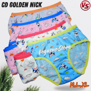 6Pcs Celana Dalam Anak Perempuan Motif Karakter Kartun CD Golden Nick 069B Bahan Katun Size MLXL