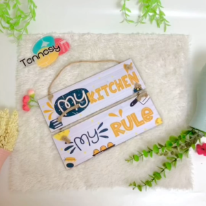 TENNESY HIASAN DINDING KITCHEN DAPUR SUSUN 2 PANEL 30x10cm PAJANGAN KAYU POSTER DEKORASI DINDING DAPUR INTERIOR RUMAH