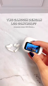 Headset TWS UnitechOne A9 Pro ANC Earphone Earbud Bluetooth Stereo Hifi LCD Touch Screen Super Bass