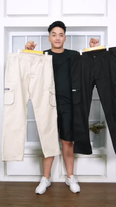 Celana Cargo Panjang Laki-laki: Celana Kargo Jumbo Pria Hitam Size S M L XL
