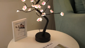 Vimite 2400mAh LED Plum Blossom Copper Wire Pearl Tree Lamp USB/battery Powered Touch Switch 108LED Small Table Lamp Study Bedroom Living Room Desk Night Light