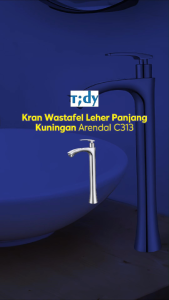 Ceramax Kran Wastafel Leher Panjang Kuningan Arendal C313