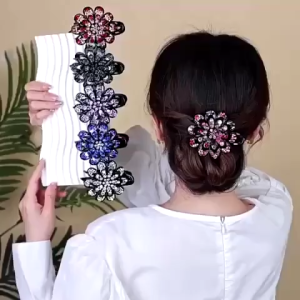 Jepit Rambut Sanggul Pesta Kristal Wanita Modern Elegan