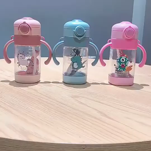 Botol Minum Anak Plus Sedotan Tali Sedotan Thermos BPA FREE Anti Tumpah Anti Pecah Thermos Air Minum