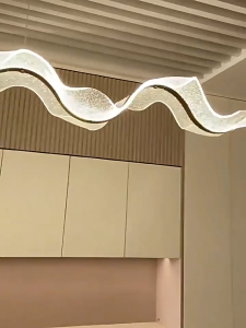 Modern Acrylic Ribbon Led Chandelier Ceiling Dining Room Pendant Light Drop Light Home Decor Kitchen With Remote Control