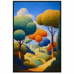 Tranh phong cách Bắc Âu phong cảnh khu rừng tranh treo tường dán tường trang trí hiện đại decor nội thất.CGI-752