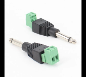 6.35mm 1/4inch mono male to AV Screw Terminal Block solderless adapter