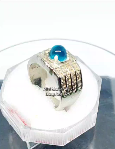 cincin batu akik li pan blue topaz