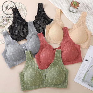 F&D Mom underwear women front buttle bra without steel ring bra women seamless summer thin vest front buckle