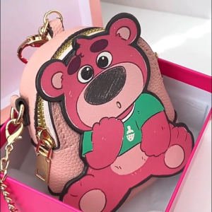Mamibayi Sling Bag Anak Perempuan Import Korea Dompet Strawberry Bear Lucu Kids Wallet/Cute Bag
