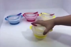 MM Mangkok Set Bayi Anti Tumpah Sensor Panas Tempat Makan Bayi Silicon Mangkok Anti Slip Alat Makan Bayi FREE Sendok Murah