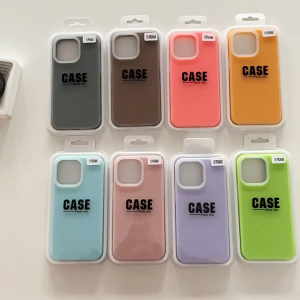 Tri-Town Summer Jelly Fluorescent Liquid Silicone Phone Case For iPhone 15 14 12 13 Pro Max Candy Matte Soft Shockproof Protective Cover