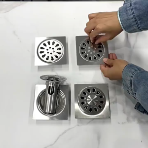 ICIC Stainless Steel 4x4 Foor Drain Thickened with Odor Trap Bathroom Drain Strainer Heavy Duty Anti Insect Anti Block