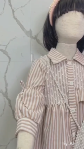 Setcel jenny salur crinkle mix knit anak perempuan usia 3 - 12 tahun / stelan kombinasi jaring brukat celana knit cutbray - COD