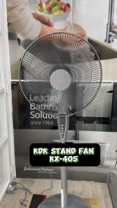 KDK KX-405 Oscillating Stand Fan 3-Speed Adjustable 40cm/16" - Deep Red/Metal Grey