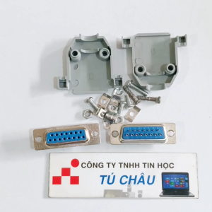 Đầu Com 15 Lổ Cái (DB15F - 15M Lổ Cái) (Bao gồm võ nhựa) / Đầu hàn Com 15 (DB15)