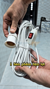 Đui đèn E27 liền dây có công tắc và phích cắm dây dài 10m - 5m - 3m VINAMAX ® Hàng Việt Nam chất lượng cao