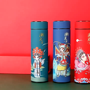 304 Stainless Steel Touch Screen LED Temperature Thermos Flask 480ml Thermal Bottle China Special Serie Vacuum Flasks 京剧脸中国风国潮中国风保温壶