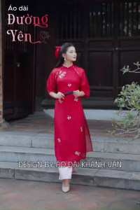 Áo Dài Cách Tân Nữ 4 Tà Lụa Tơ Thêu Hoa Trẻ Trυng Duyên Dáng (MD32) - Áo Dài Khánh Vân