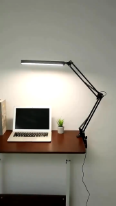Đèn bàn LED gập điều chỉnh cánh tay dài đa năng Đèn bàn USB chiếu sáng 10 mức độ bảo vệ mắt có thể gấp gọn xoay chỉnh