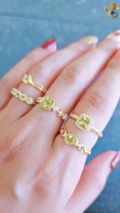 Collector’s Grade Peridot Gold Full S925 Silver Ring