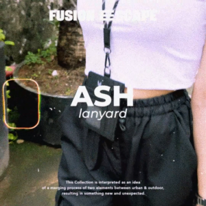 VONA Ash ID Card Holder - Wallet Dompet Kartu dengan Lanyard Pria Wanita Tali Panjang Adjustable