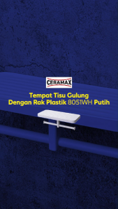 Ceramax Tempat Tisu Gulung Dengan Rak Plastik 8051WH Putih