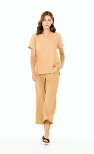 Krizia V Neck Special Fabric Blouse Top