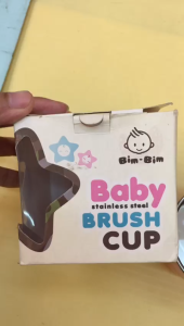 Perlengkapan Makan Bayi Berkualitas Tinggi: Bim-120 Bim Bim Baby Stainless Steel Brush Cup with Lid
