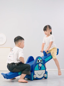 ไม้กระดกเครื่องบินปรับระดับได้ ม้าโยกแฝด โยกเยก (ขนาดใหญ่ 25*130*43 ซม.) ไม้กระดก ของเล่น