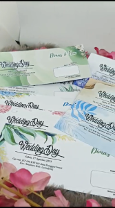 (50PCS) Undangan Pernikahan 1 Lembar TIket TM E