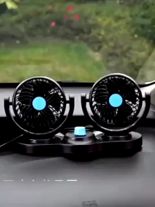 12V/24V 360° Degree All-Round Adjustable Car Auto Air Cooling Dual Head Fan Low Noise Original High wind speed