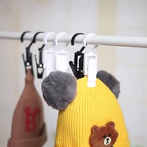 360° Rotating Hanger Clip Pants Hat Space-Saving Windproof Heavy Duty Multi-Use Clothespin Multi-Functional Pants