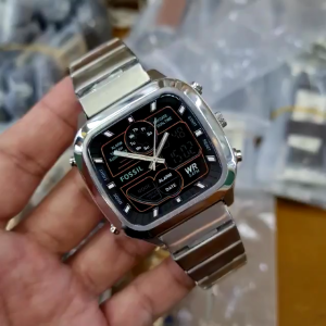 [Promo] Jam Tangan Pria FS 5890 / FS5890 Retro Analog-Digital Stainless Steel Original Garansi 2 Tahun [✔COD][100% Authentic]